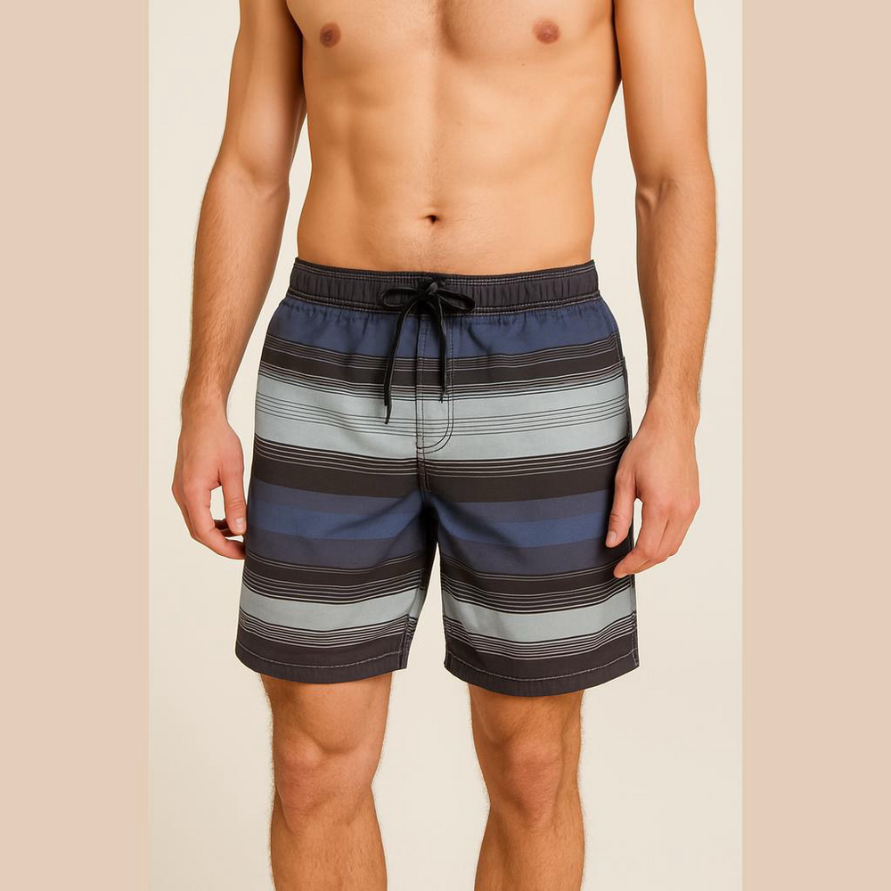 Speedo Swim Trunks Men's Large Blue Striped Board Shorts